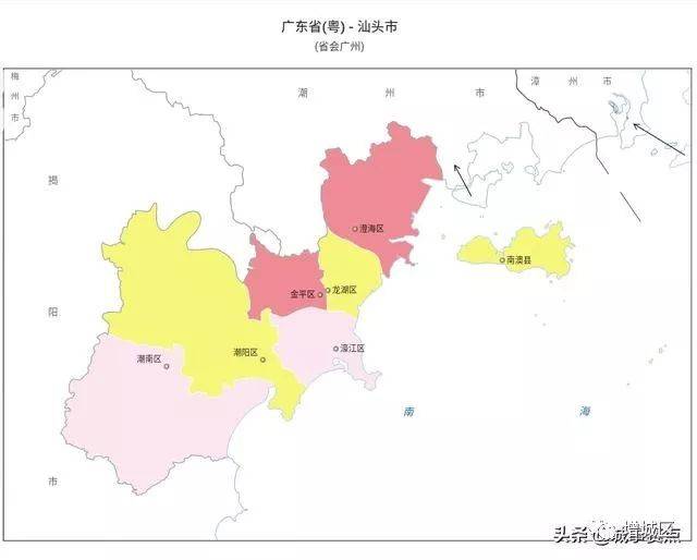 广东省最全版行政区划地图,多个地级市已无县,区县数量差距明显