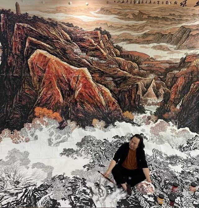人物| 喜迎国庆70周年长安籍著名画家李正平先生特创作巨幅《延安颂》