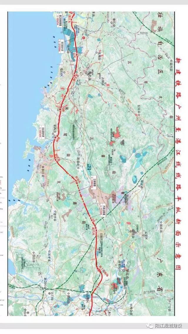 设计行车速度350公里/小时,新设佛山站,新干线机场站,新兴南站,阳春