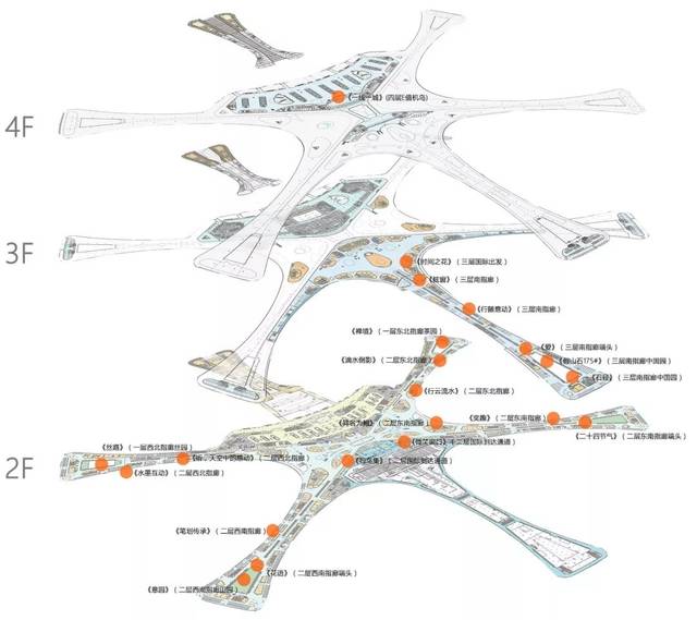 大兴国际机场公共艺术点位分布图