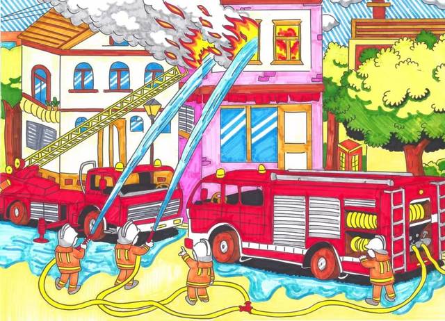 "我是小小消防员"主题绘画,作文作品展示!快来围观