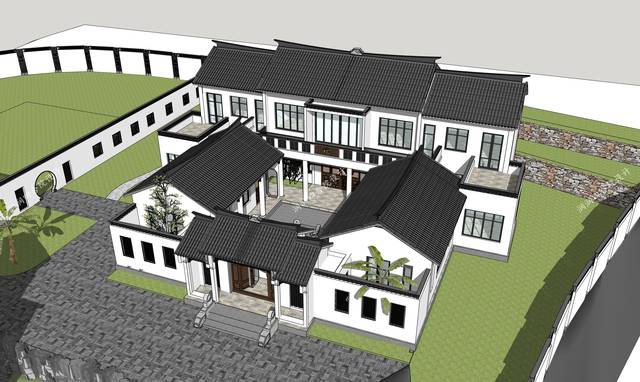 现代中式私人庄园的两层传统四合院——润润四合院设计刘鹰作品
