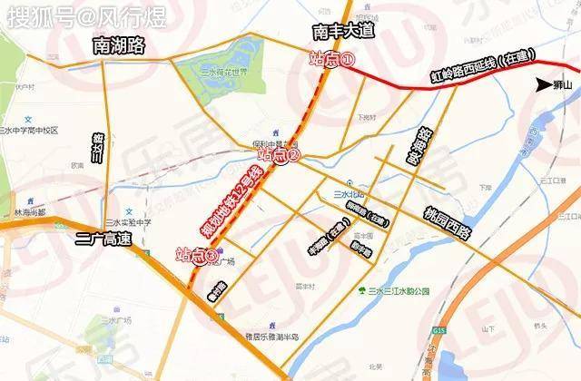 根据规划, 地铁12号线将在三水新城启动区内设有 3个站点,沿南丰大道