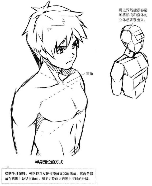 动漫人物各个角度透视的画法!