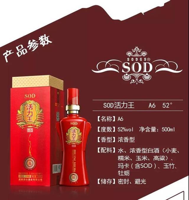 sod活力王酒a6荣耀上市,给你充满活力的人生!