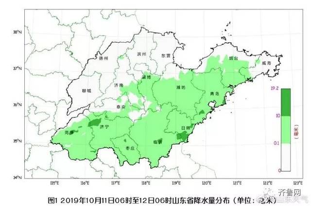 山东大部地区出现降雨, 鲁西南局部出现中雨天气, 明天全省大部地区仍