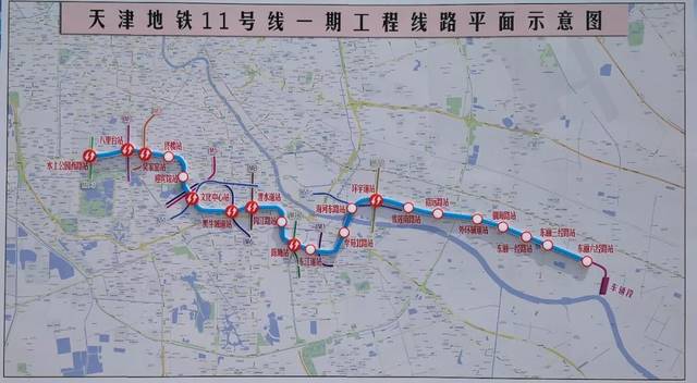 天津地铁1线一期工程西起南开水上公园站,东至东丽区六路站