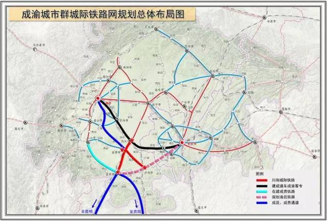 川南城际铁路包括内江—自贡—泸州段和自贡—宜宾段,新建线路全长约