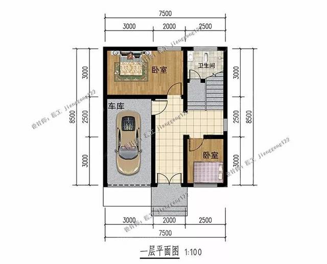 面宽7米左右,4款三层农村自建别墅,80平能建出120平的