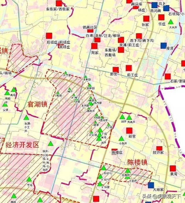 官湖镇 搬迁撤并类村庄20个:大兴庄,大李家,西柳新,东柳新,墩上,葛埠