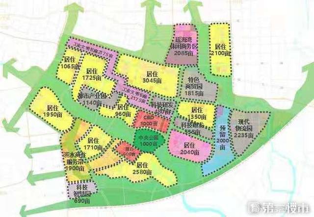 合肥东部新中心土地规划 其中居住用地共计规划了10个片区18525亩