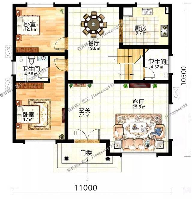 6套农村自建房设计图,20-25万造型简单,农村施工队都能建好