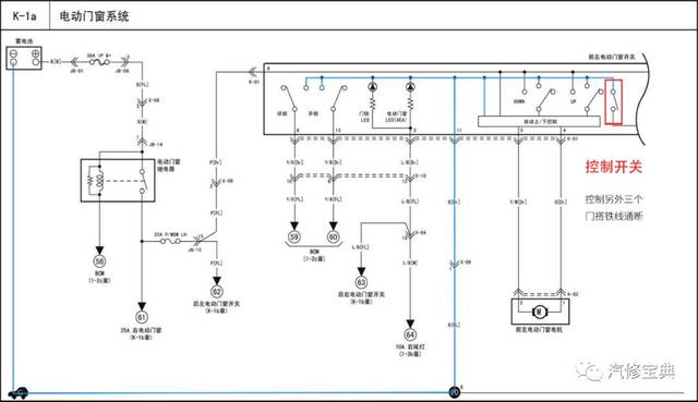 电动车窗电路图识读与故障分析,会的都是大师!