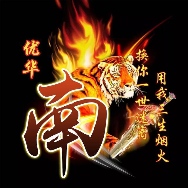 心有猛虎,细嗅蔷薇,送你12款霸气火焰姓氏头像
