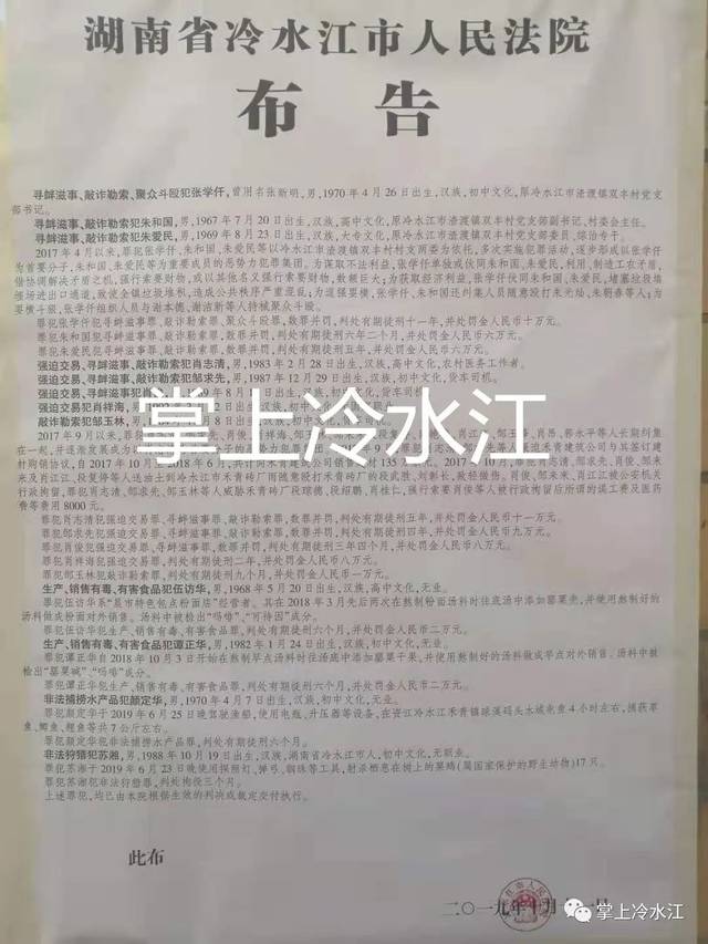冷水江头号村霸、最牛村支书等多人涉黑被判刑