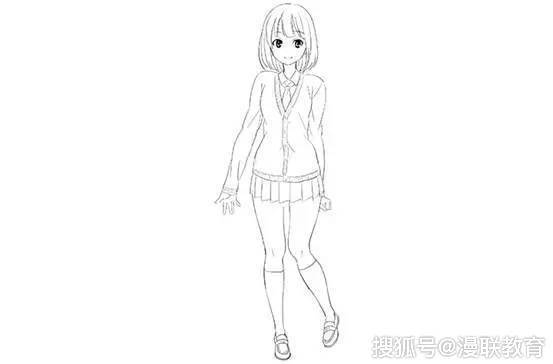 【教程】怎样画动漫jk制服!女高中生制服的画法教程