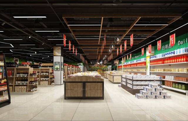 超市v超市,小型生鲜超市设计装修效果图案例合集平面设计和市场营销图片