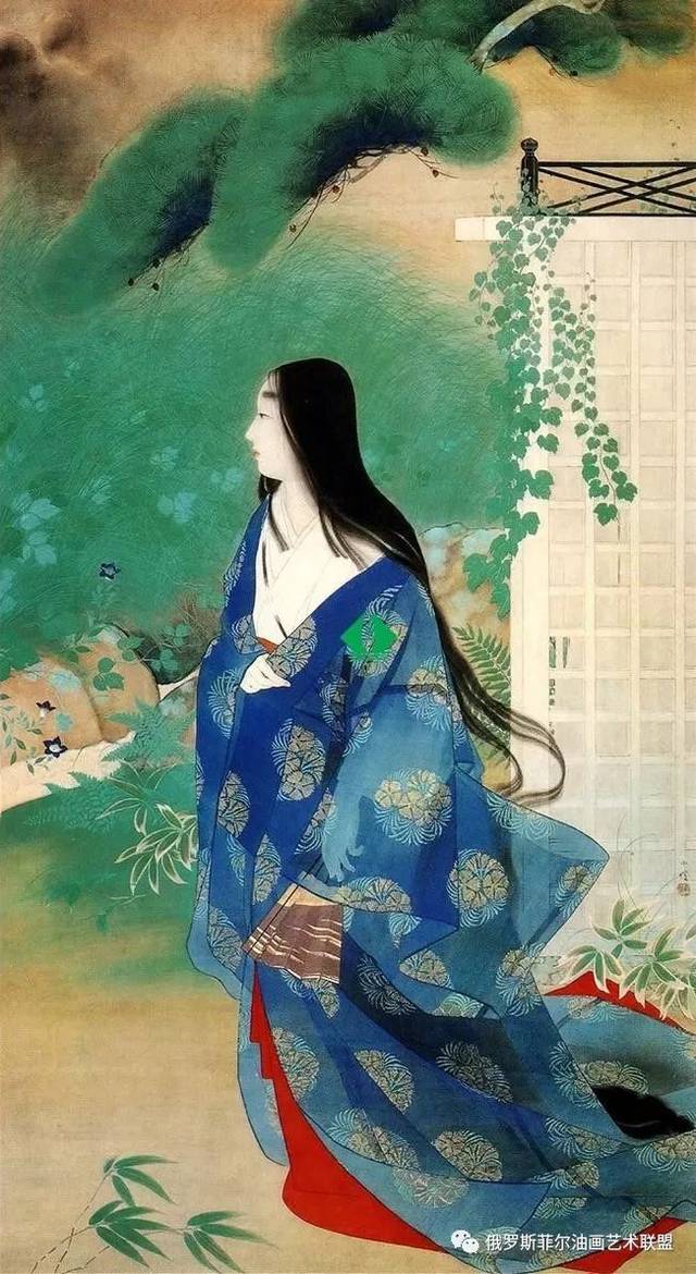 日本画家伊东深水绘画作品欣赏