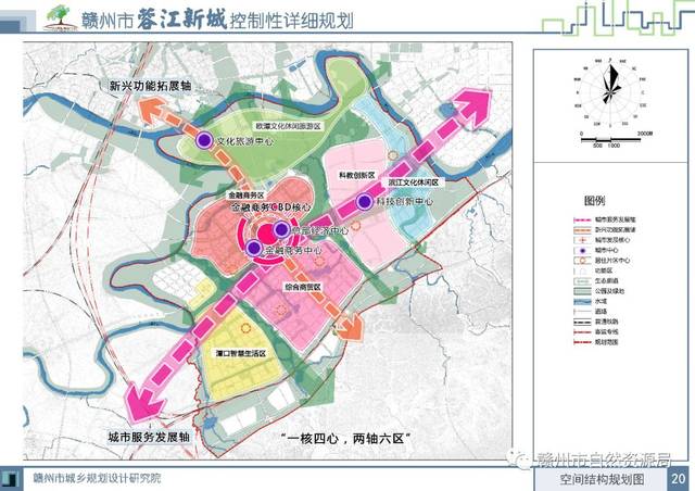 赣州市蓉江新城空间结构规划图