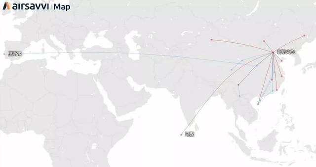 2019冬春航季首都航空大兴航线图.通过airsavvi绘图