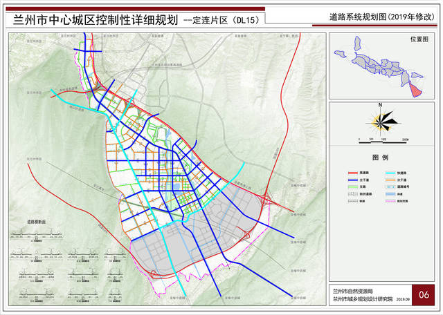 六,道路系统规划 原控规道路系统规划图:  2019年修改道路系统规划图