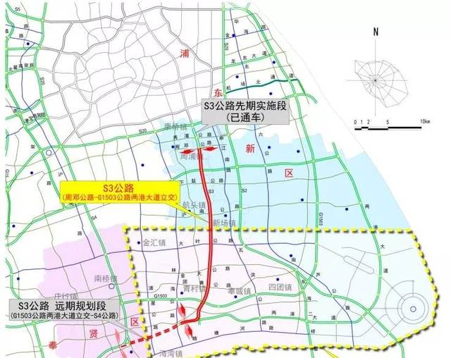 城区通往浦东及临港新片区,奉贤区以及杭州湾北岸经济带的连接通道