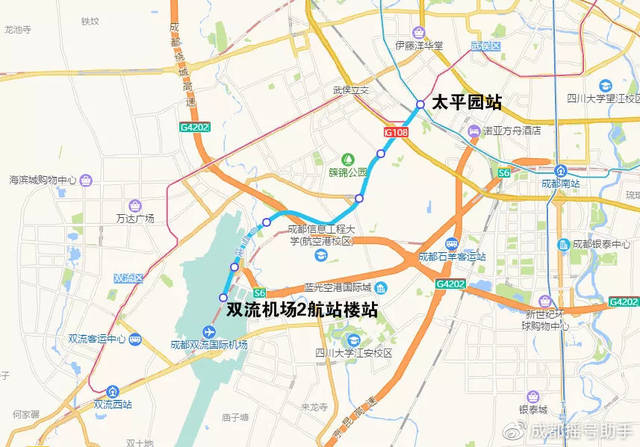 成都地铁10号线一期线路示意图