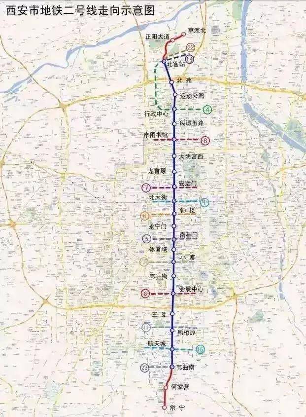 西安地铁8号线为线网中最重要的骨干线路,也是线网规划中的唯一一条