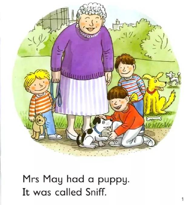 mrs may had   puppy.it was called sniff.