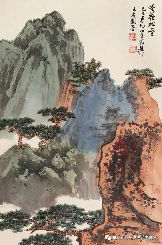 中国著名画家谢稚柳山水画作品欣赏