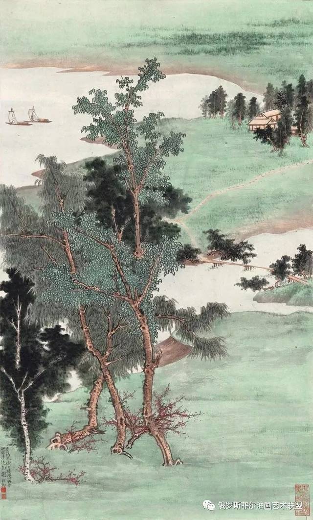 中国著名画家谢稚柳山水画作品欣赏