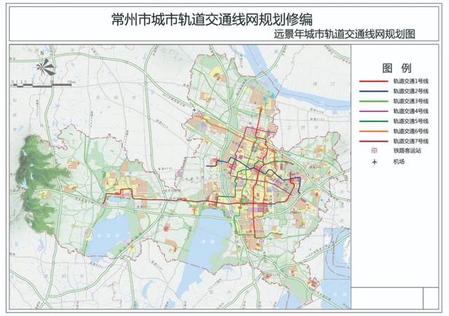 规划图 远景展望到2035年 1号线:春江镇——常州南站 2号线:邹区