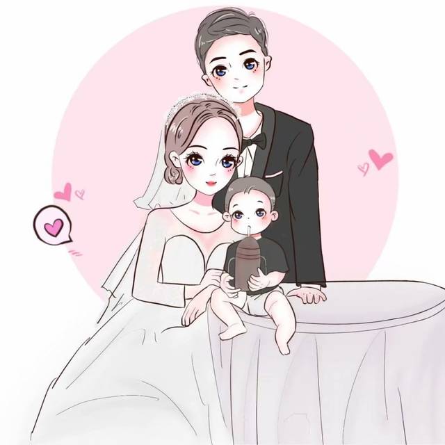 比如以下几款:  幸福小两口的新婚头像