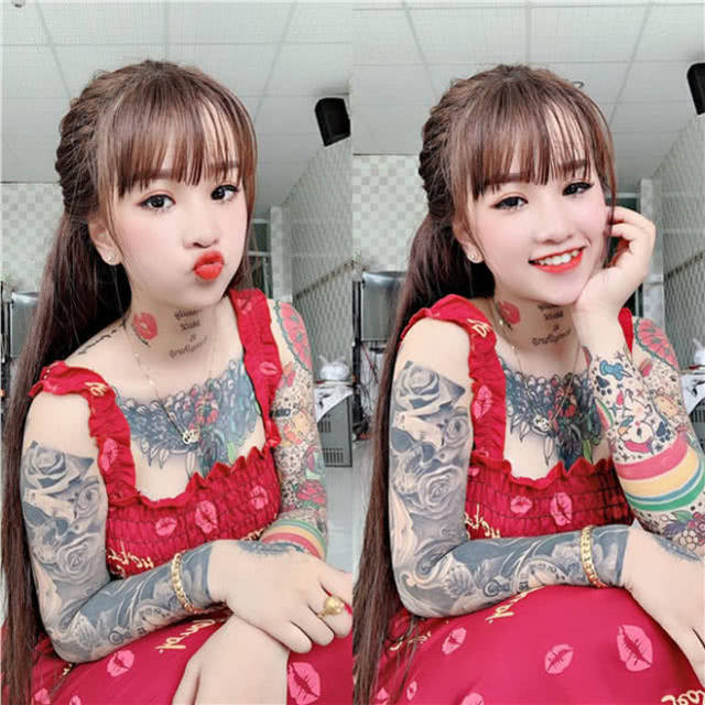 原创越南19岁女孩全身上下都是纹身!被批太任性!
