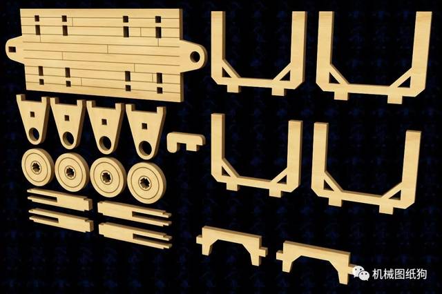 【其他车型】novogodniy木制火车拼装激光切割模型3d图纸 solidworks