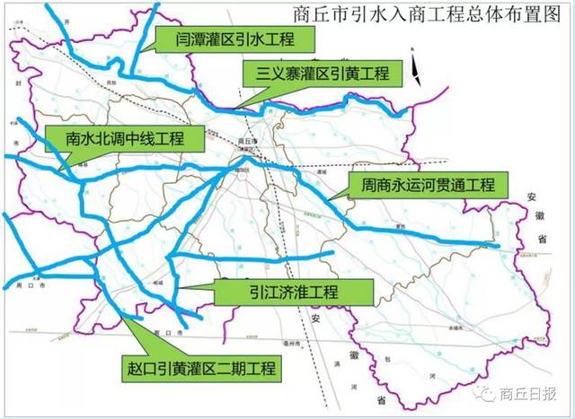 商丘引江济淮工程再推进引水入商工程总体布置图公布