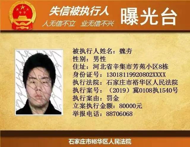 爆料河北省最新一批老赖名单公布高清照片住址全部被曝光