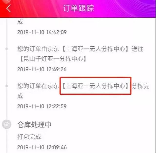 仓库接到订单后, 经过下单,打包,分拣,到发出环节, 总用时不到2小时