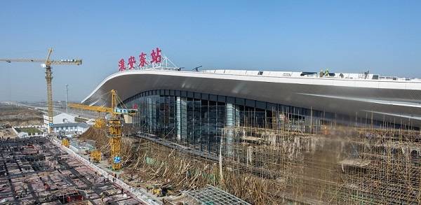 坐等通车啦,宁淮铁路淮安东站最新实拍