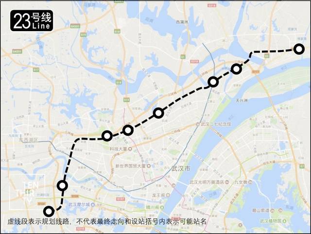 武汉地铁23号线走向如何,武汉长江新城将牵手硚口,汉阳区