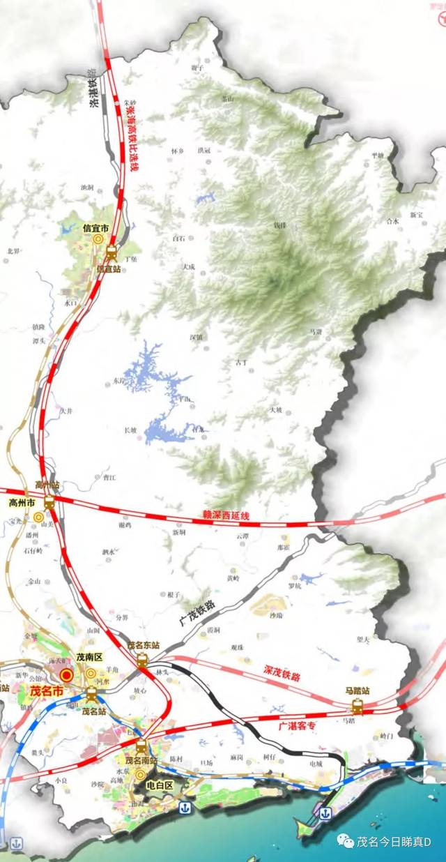 域高速公路网规划示意图 高速方面, 有伶仃洋通道西延线经过高州,化州