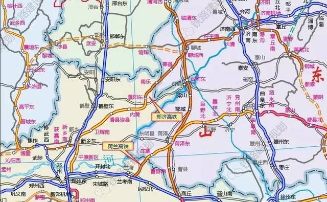 郑济高铁线路走向示意图▼