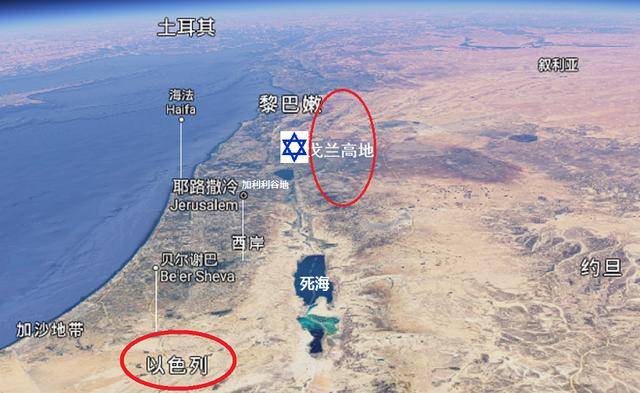 看卫星地图:不同视角下的戈兰高地,你觉得以色列会归还这块地?图片