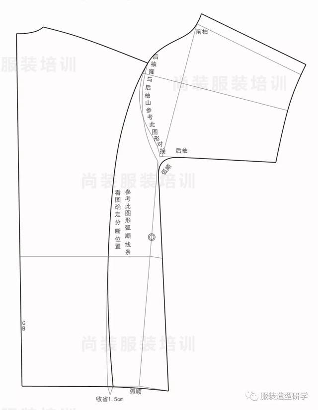 尚装| 宽松前落肩袖后连身袖茧型大衣制版