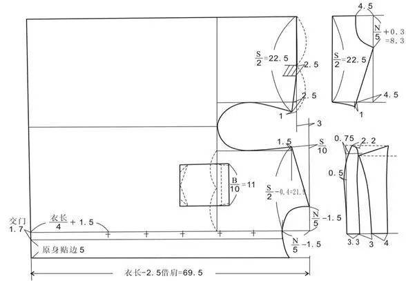 衬衫款式图的画法有裁剪纸样才智服装技术