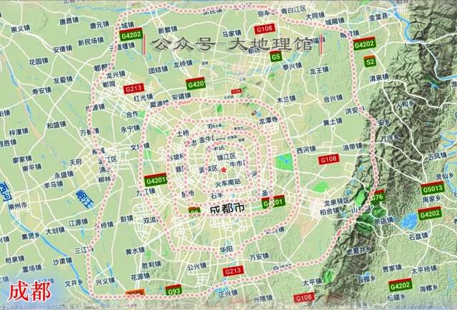 "北京六环"对比中国36个城市:上海武汉成都很大,台北香港很小