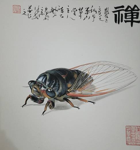 陈大鹏画蝉作品鲁西南书画院画家