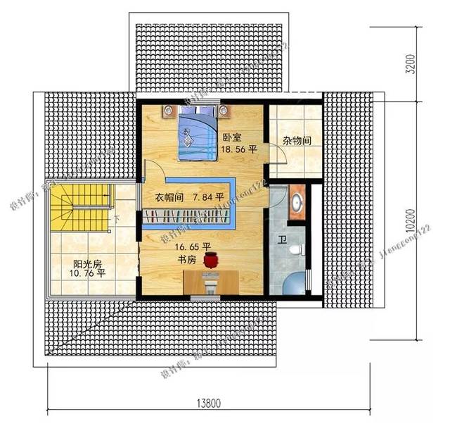 带阁楼的阳光房,不管是南方还是北方都是非常理想的建房户型