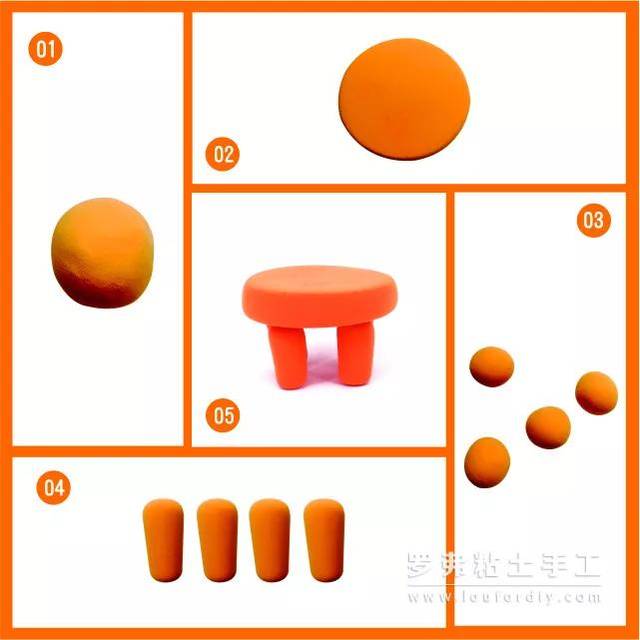 罗弗超轻粘土教程 — 超逼真的超轻粘土桌椅板凳套件家具制作