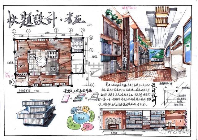 室内快题丨阅读空间(书店书吧书房)专题作品集锦/环艺